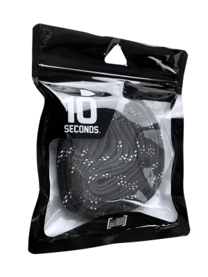 10 Seconds ® Athletic Hockey / Skate / Lacrosse Lace | Black/White