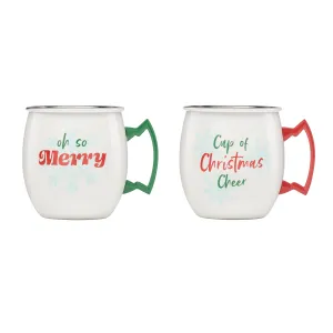 20 Oz Christmas Cheer Moscow Mule Mugs, Set Of 2