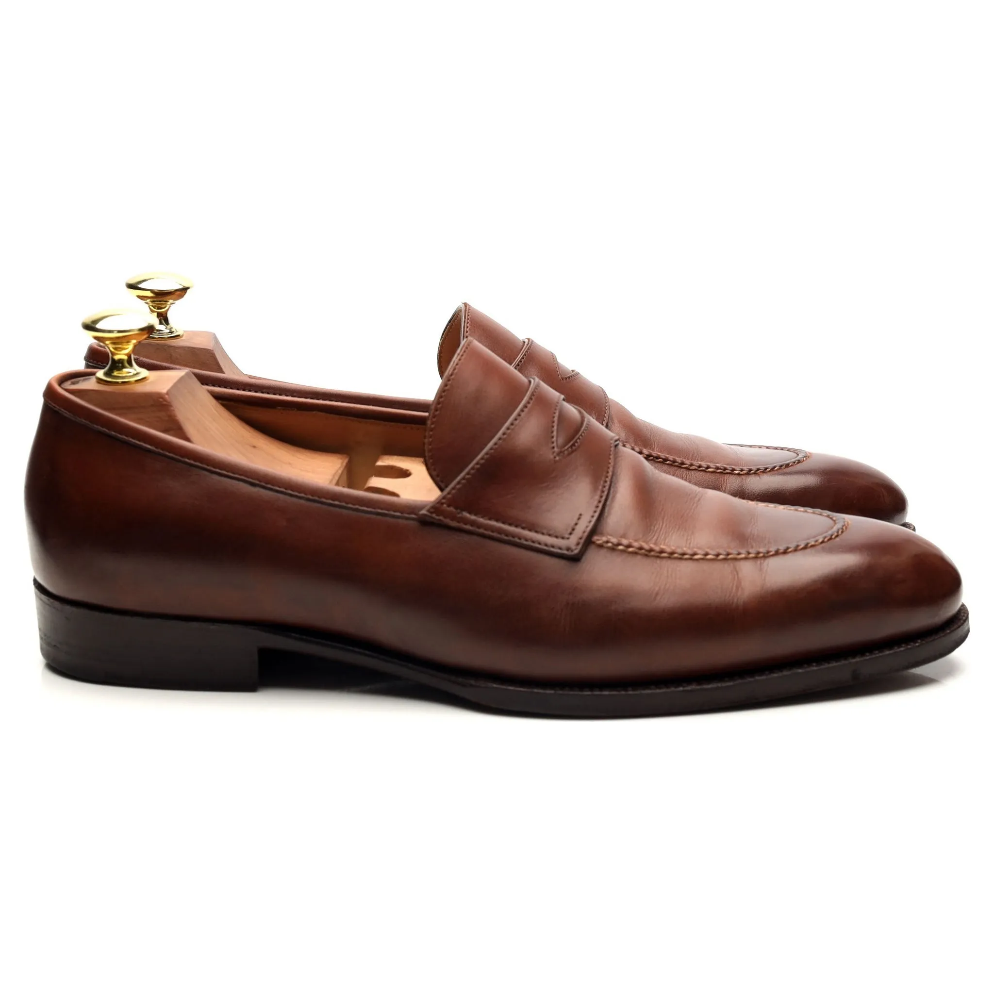 '539' Brown Leather Loafers UK 7.5 F