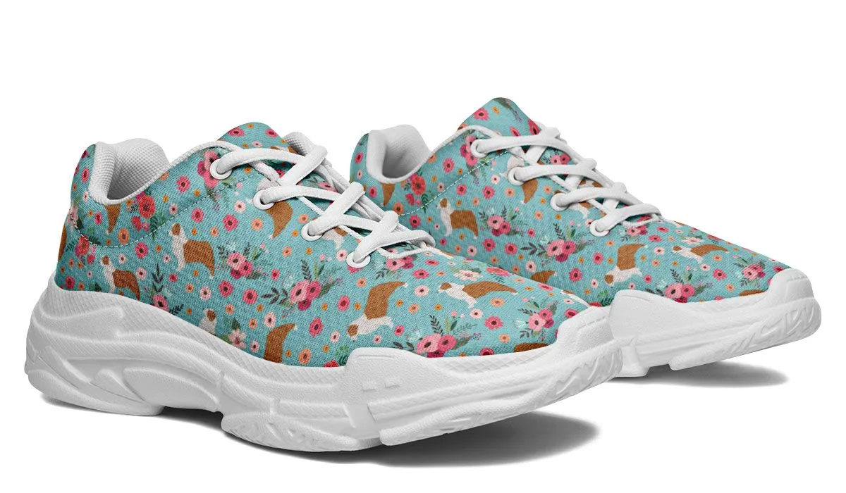 Australian Shepherd Flower Chunky Sneakers