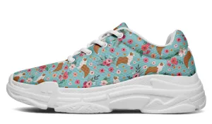 Australian Shepherd Flower Chunky Sneakers