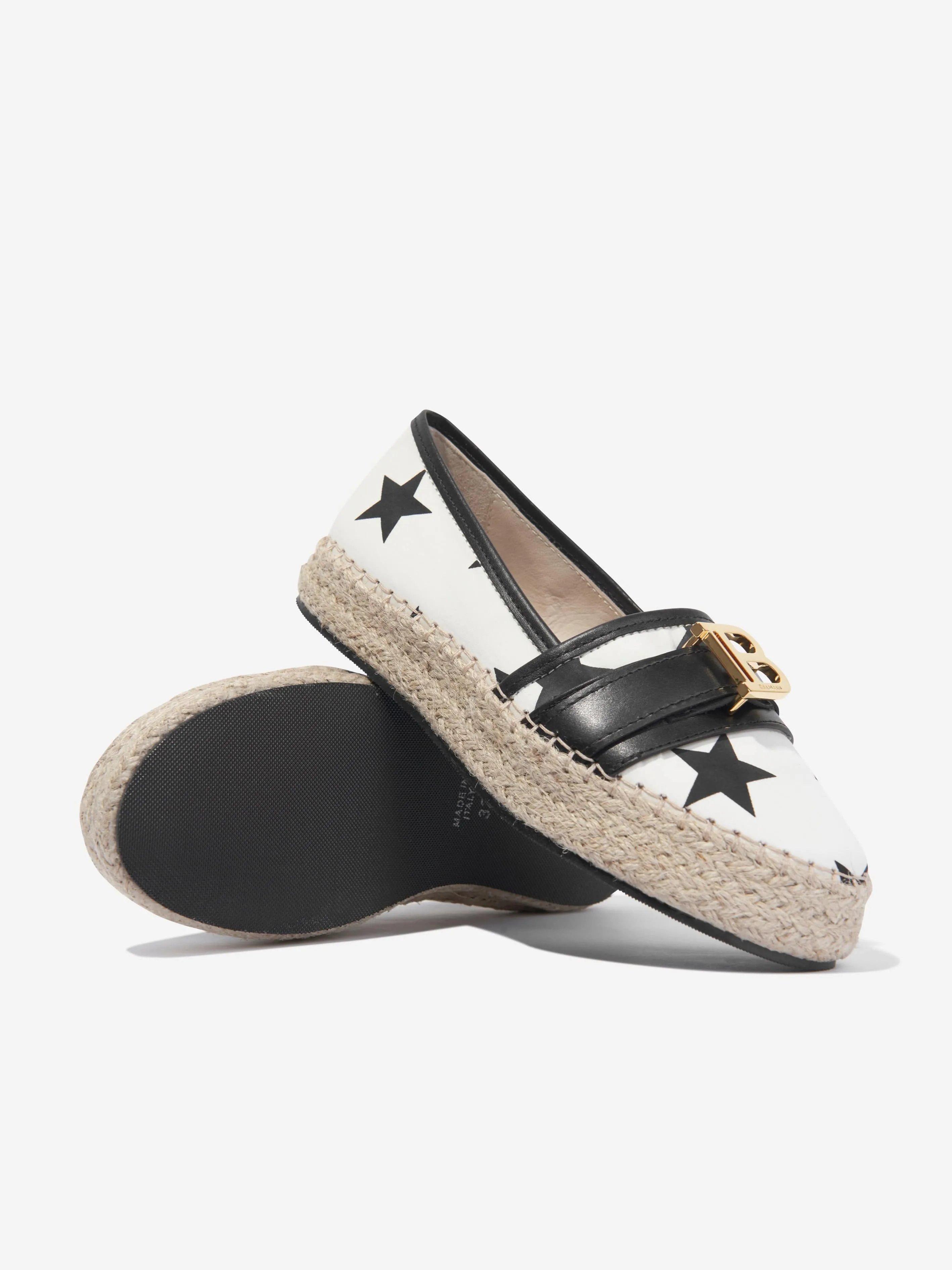 Balmain Girls Star Espadrilles in Ivory