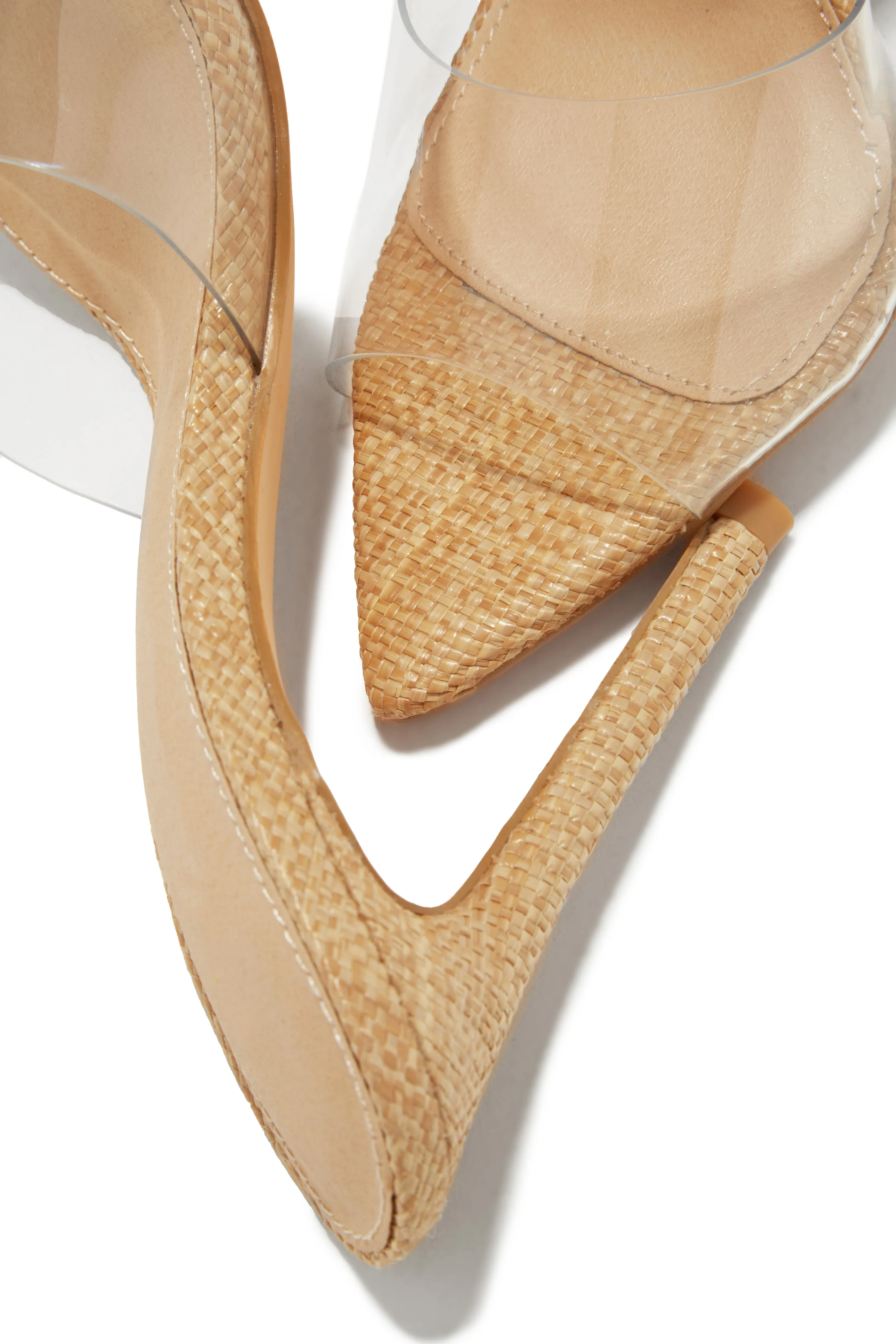 Beauty Blogger Clear Strap Heel Mules - Natural