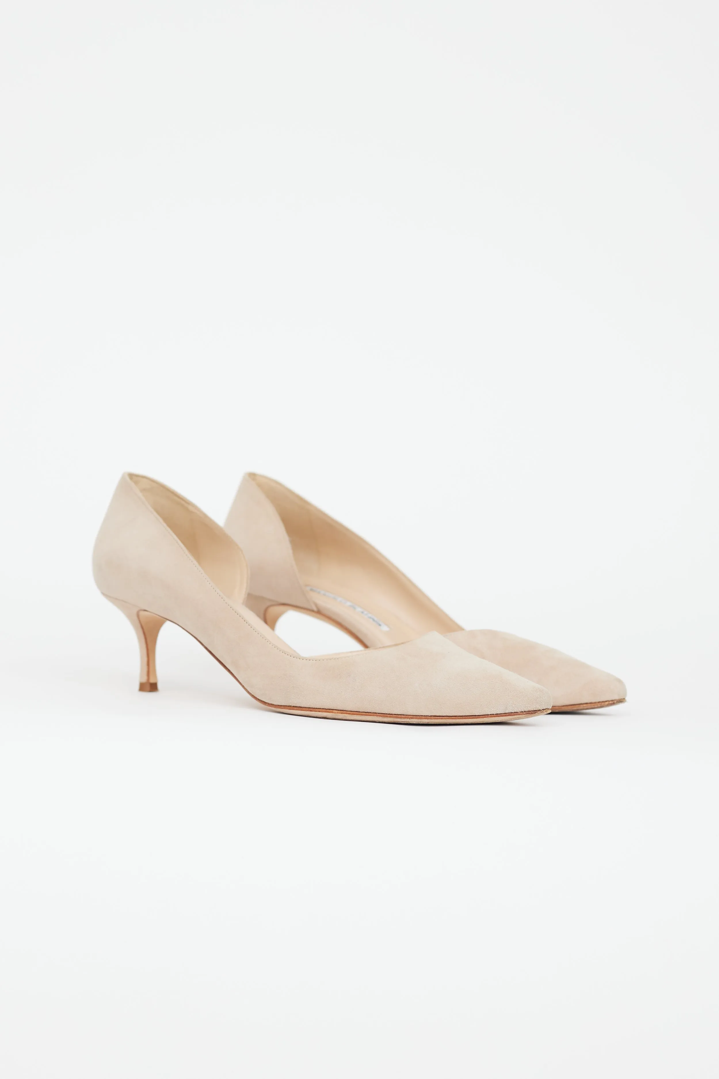 Beige Suede D'orsay Heel