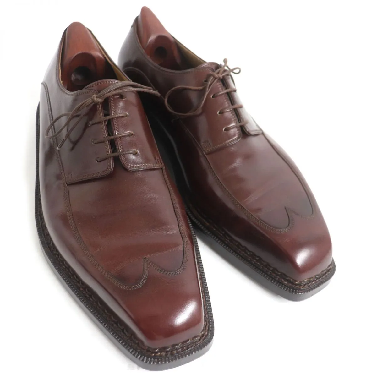 Berluti Leather Wingtip Square Toe Shoes