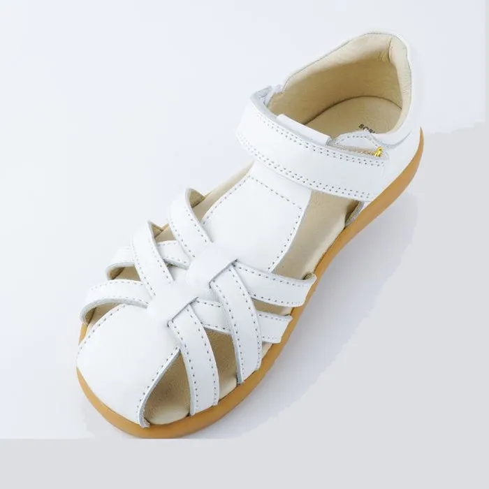 Bobux Kids   Plus Girls Cross Jump White Leather Sandal 837006