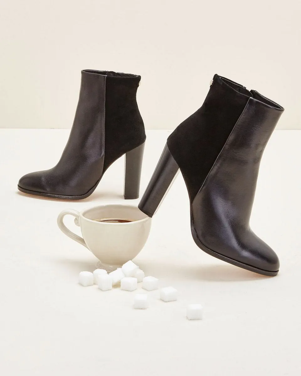 Bottines En Cuir De Veau Cecillia - Noir