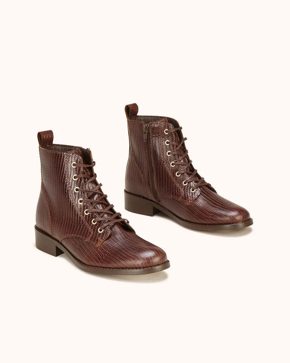 Bottines En Cuir Fibi - Marron