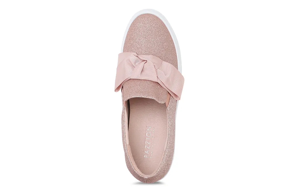 Bow Glittered Slip On Sneakers