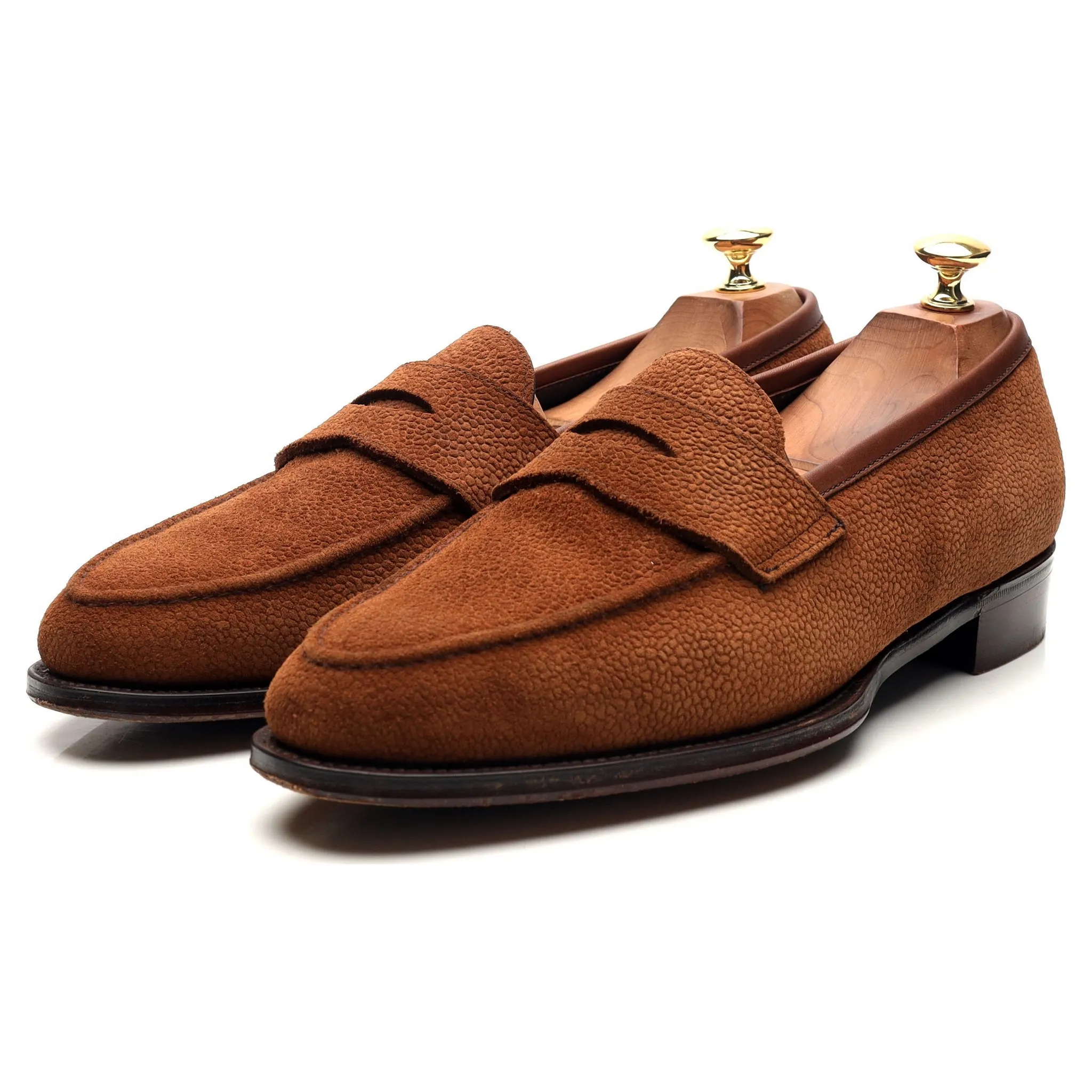 'Bradley ll' Brown Grain Suede Loafers UK 10 E