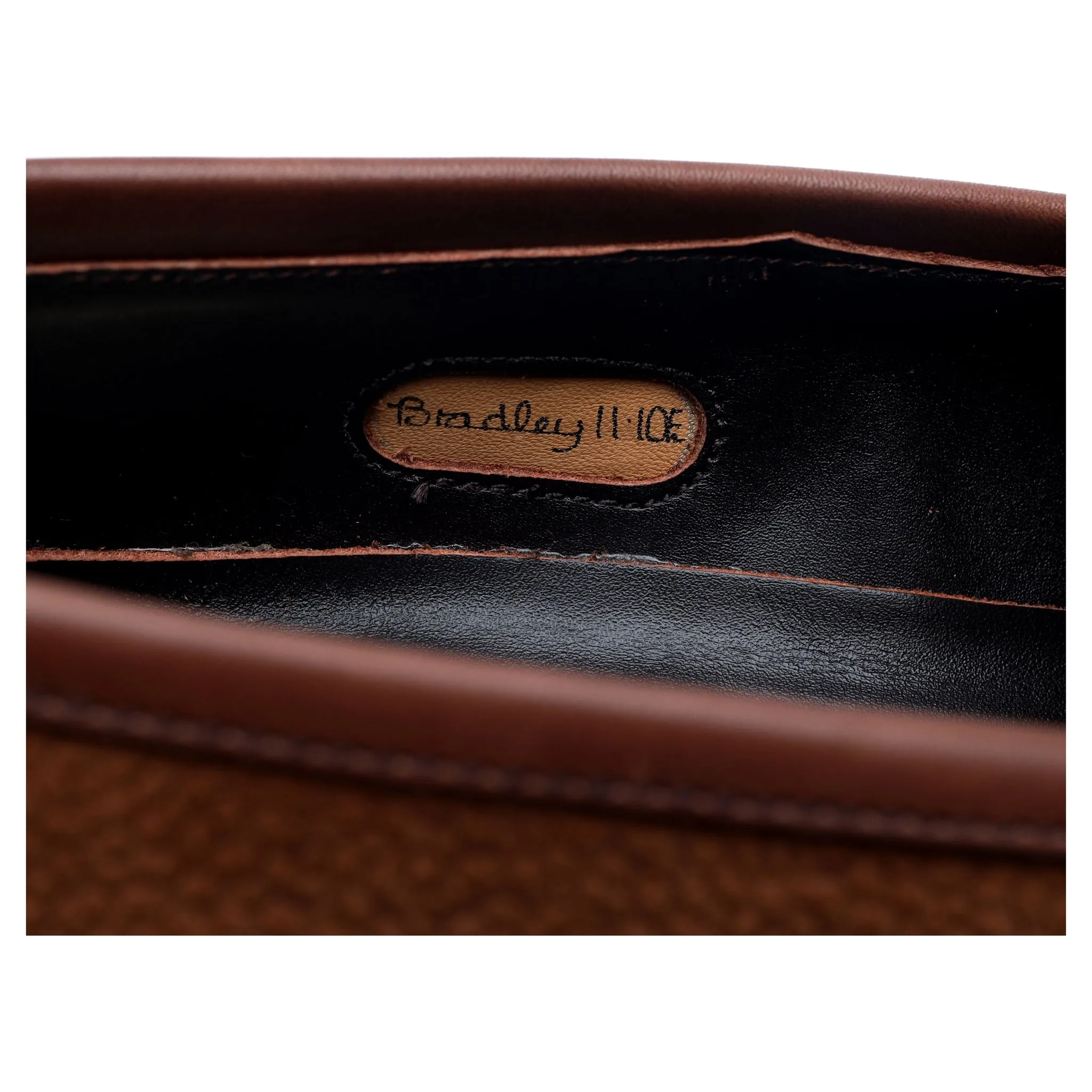 'Bradley ll' Brown Grain Suede Loafers UK 10 E