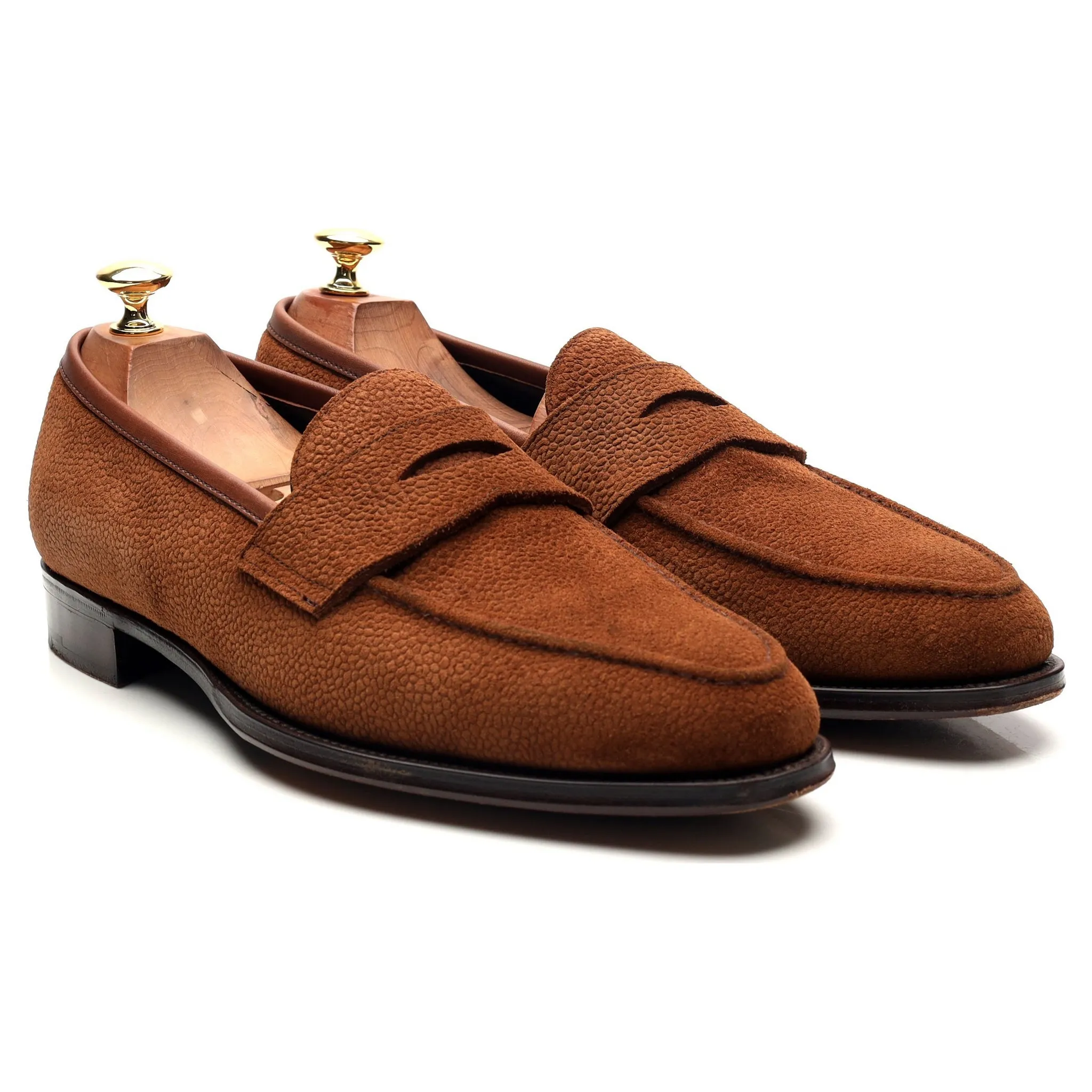 'Bradley ll' Brown Grain Suede Loafers UK 10 E