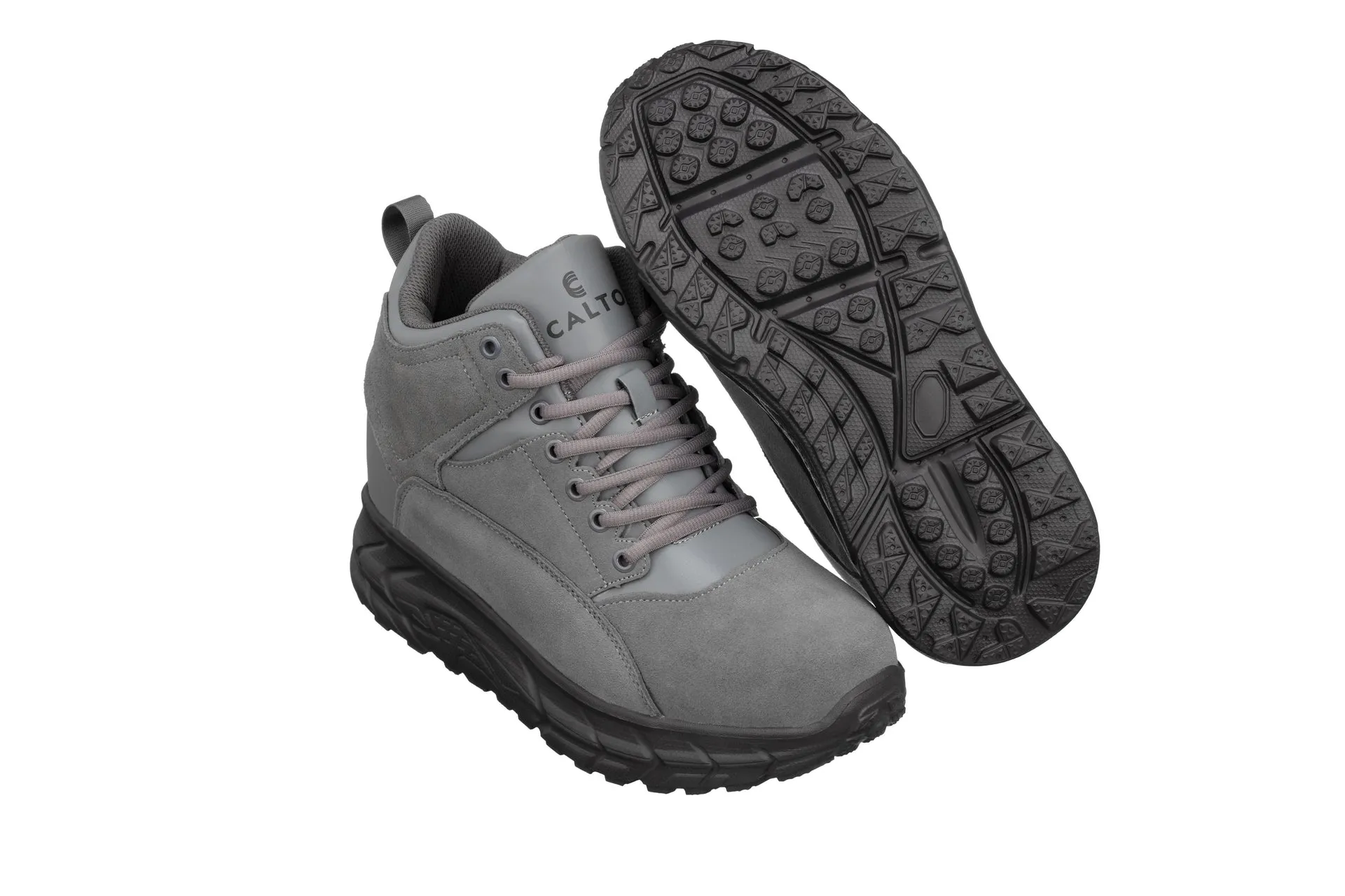 CALTO - S22800 - 4 Inches Taller (Grey) - Hiking Style Boots