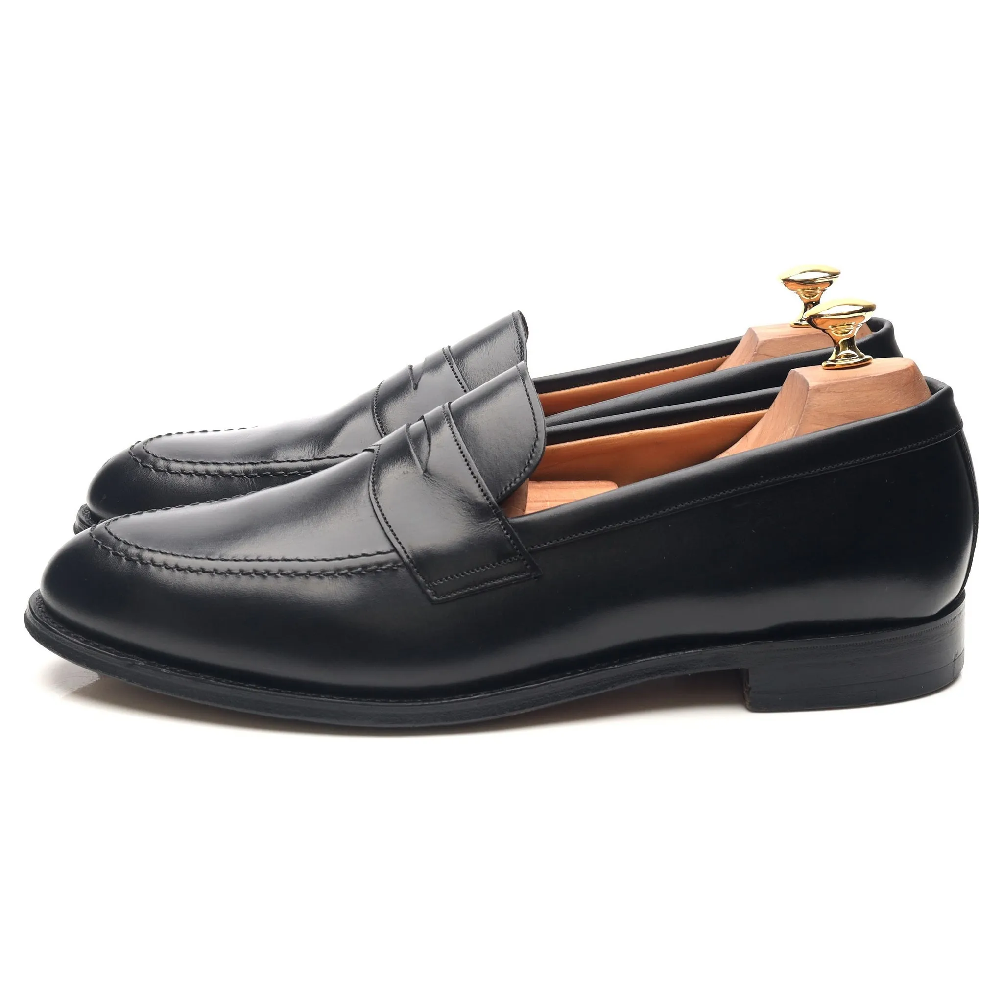 'Cannon' Black Leather Loafers UK 10 F