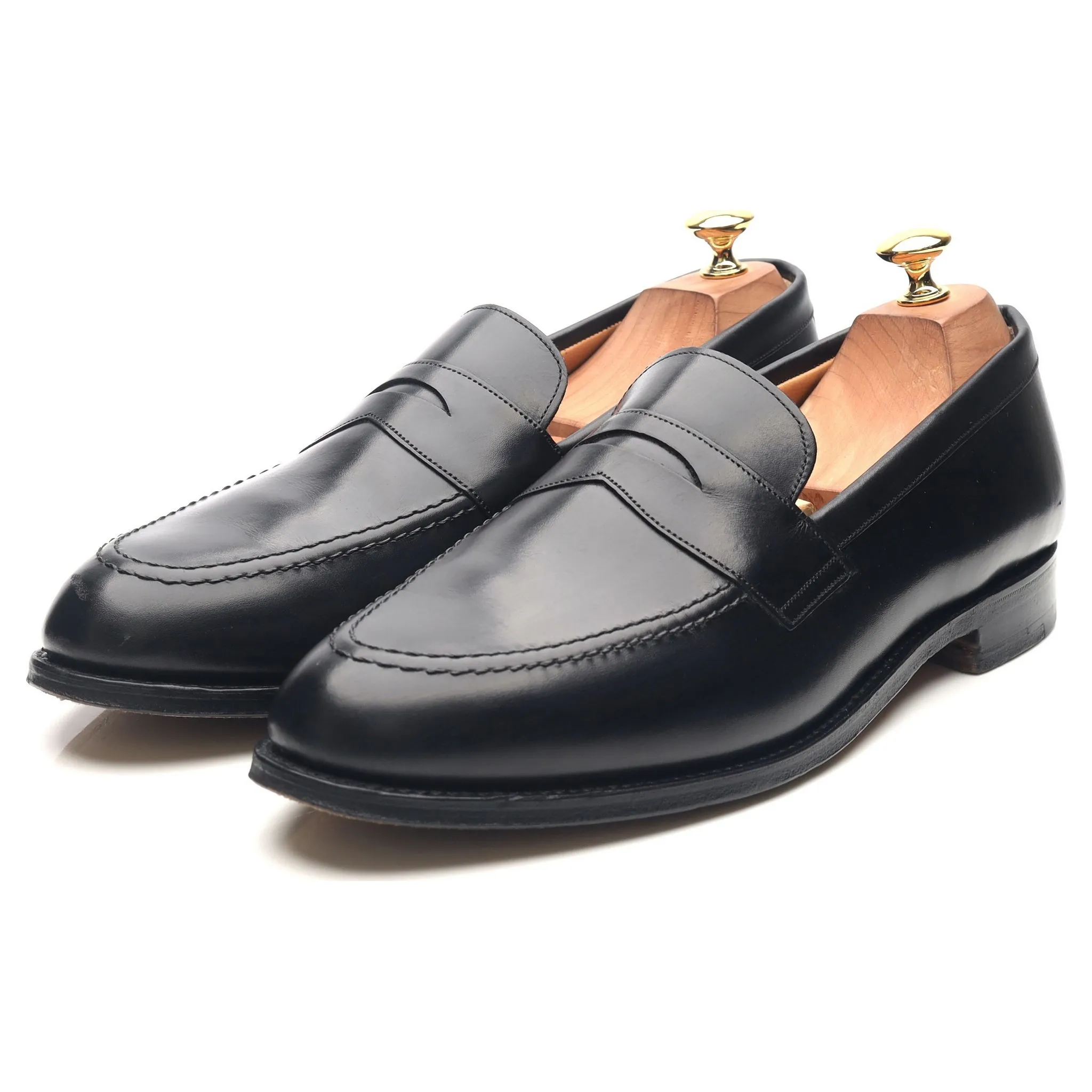 'Cannon' Black Leather Loafers UK 10 F