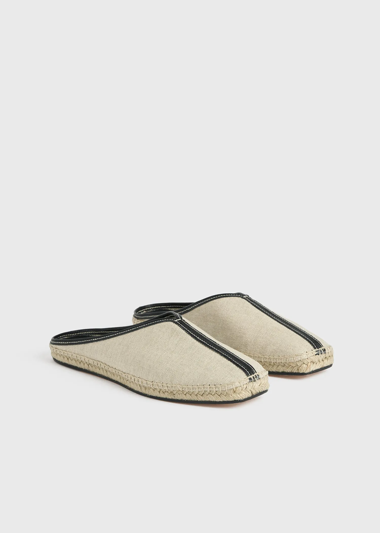 Canvas espadrille slippers ecru/black