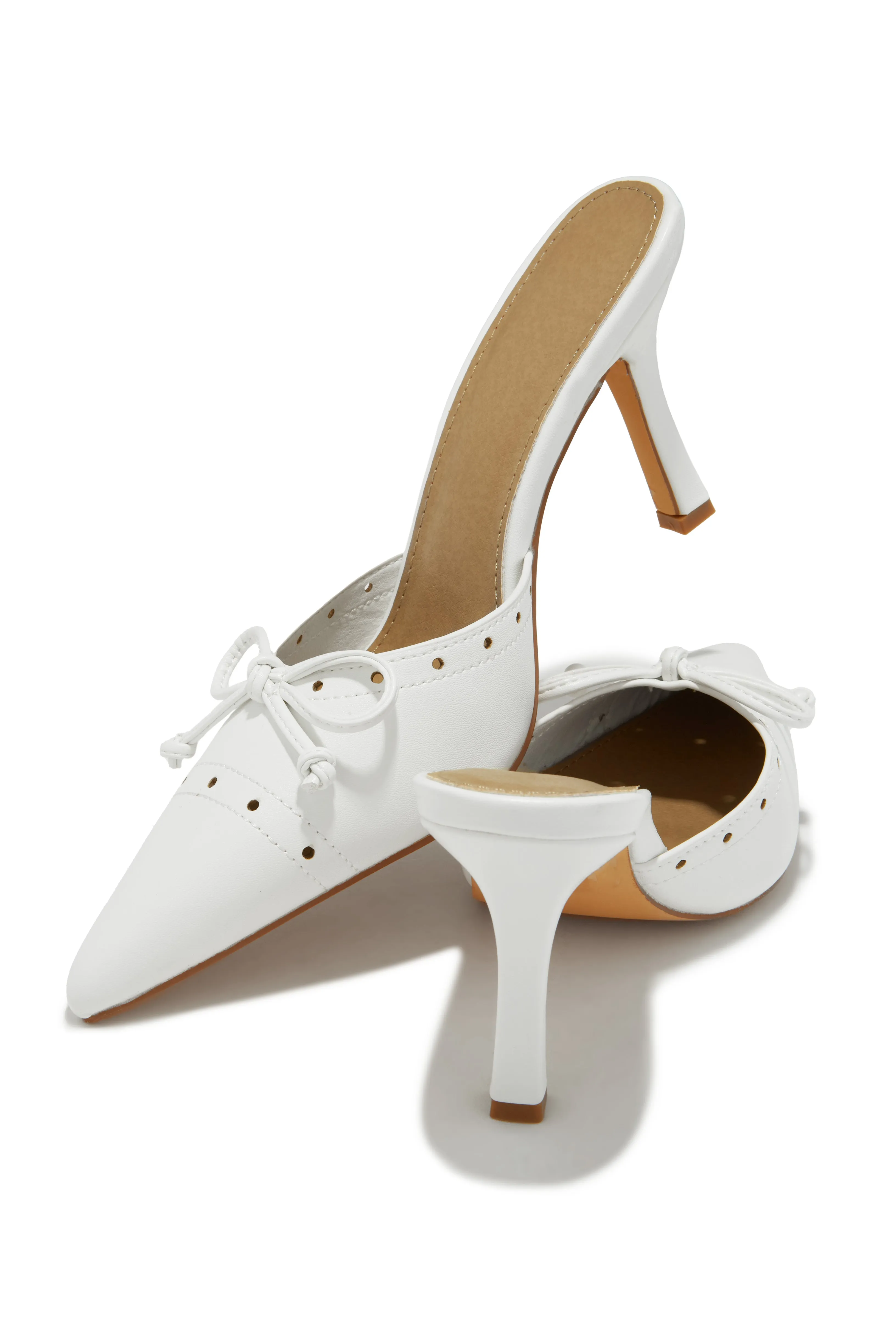 Coraima Mule Heel Pumps - White