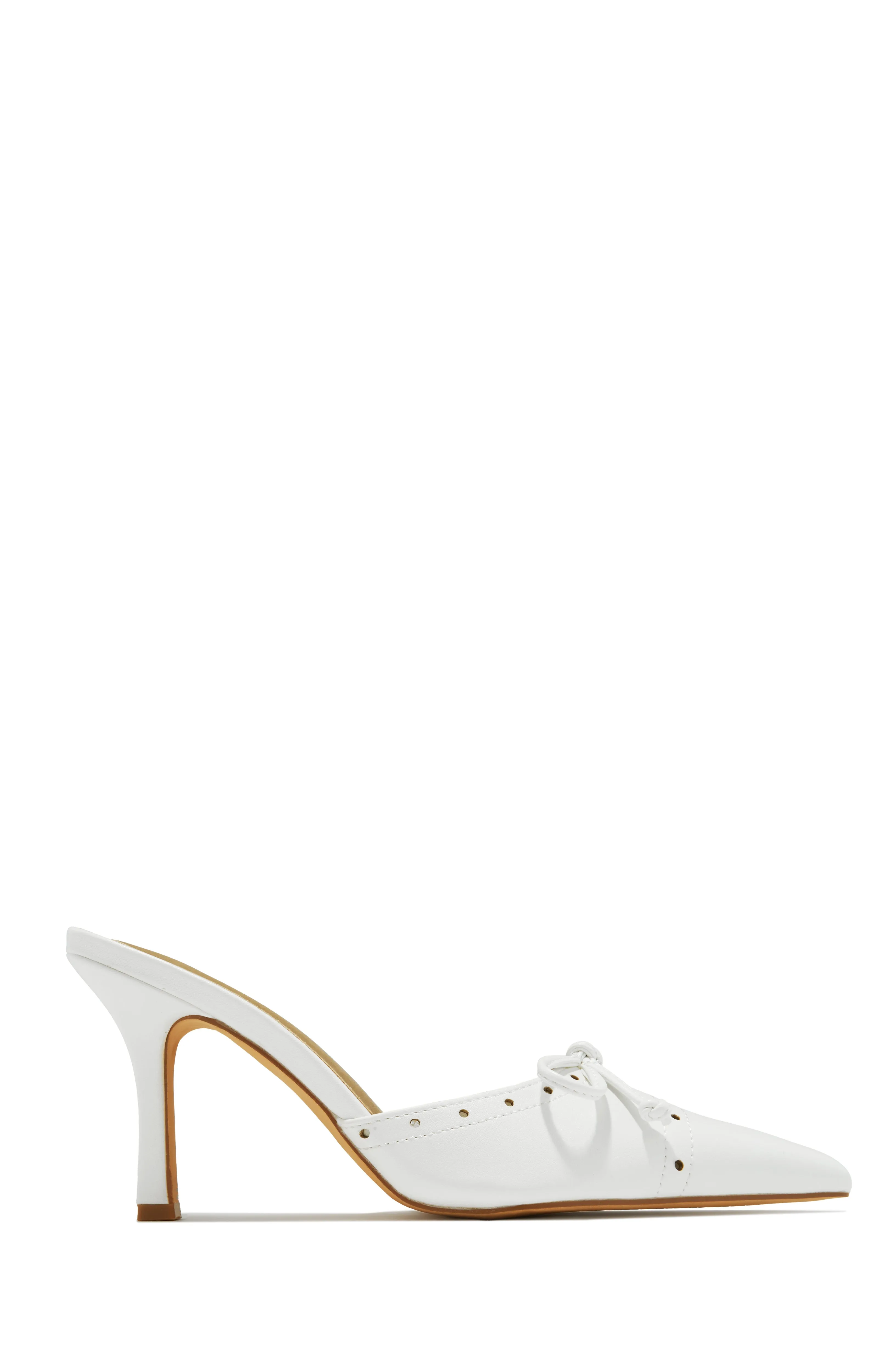 Coraima Mule Heel Pumps - White