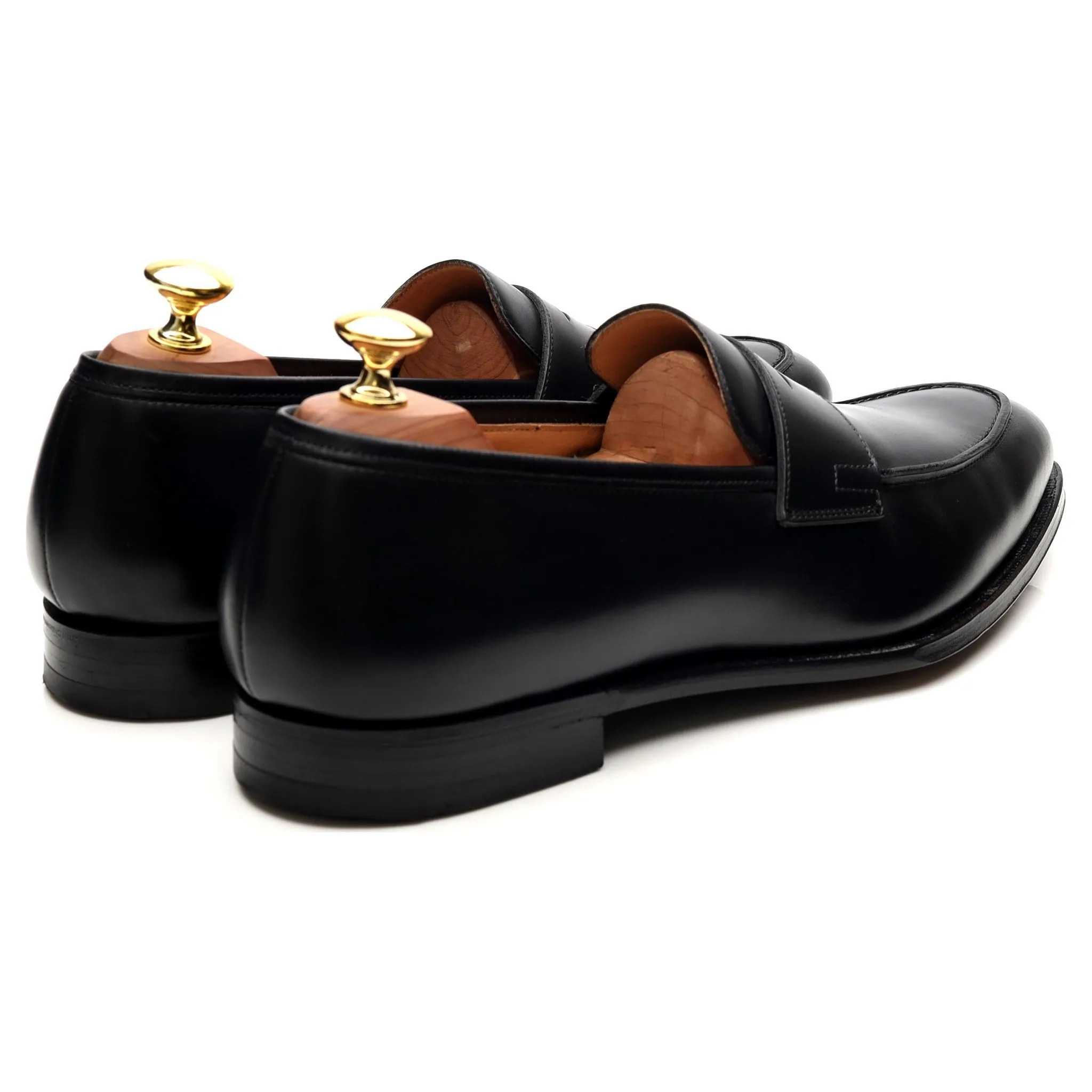 'Crawford' Black Leather Loafers UK 8.5 E