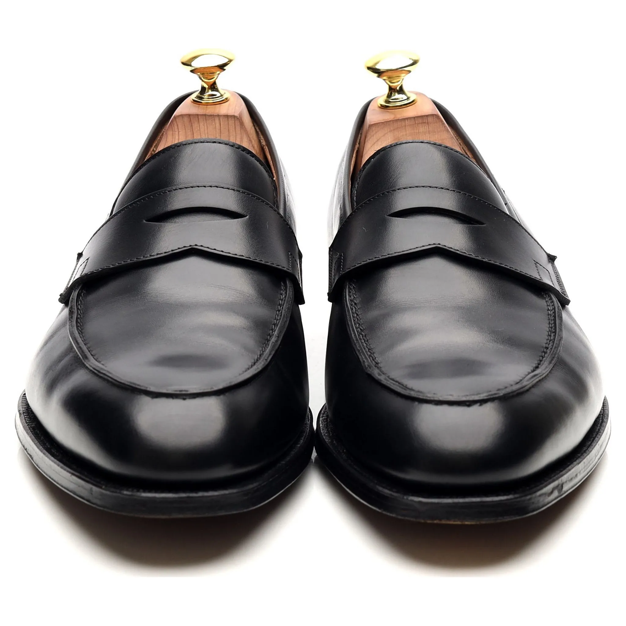 'Crawford' Black Leather Loafers UK 8.5 E