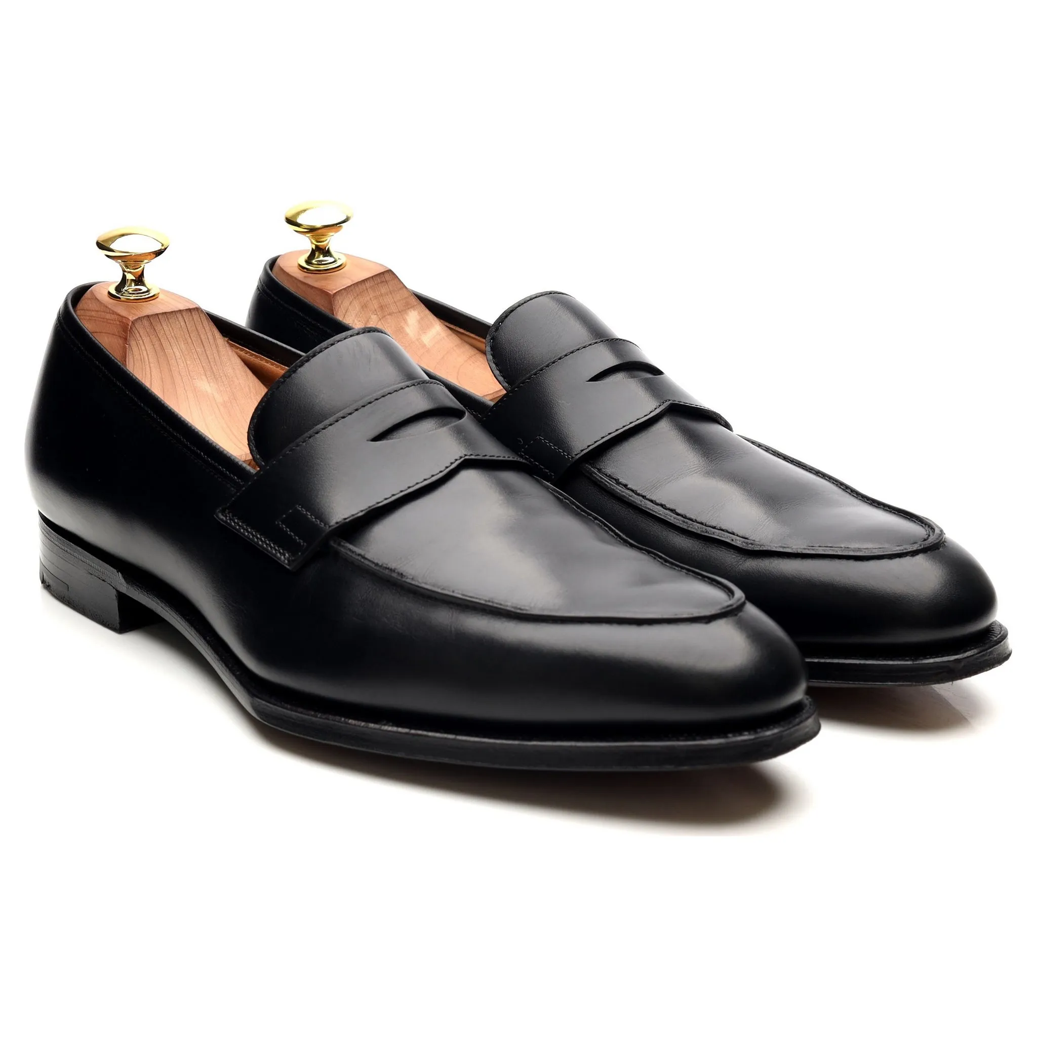 'Crawford' Black Leather Loafers UK 8.5 E