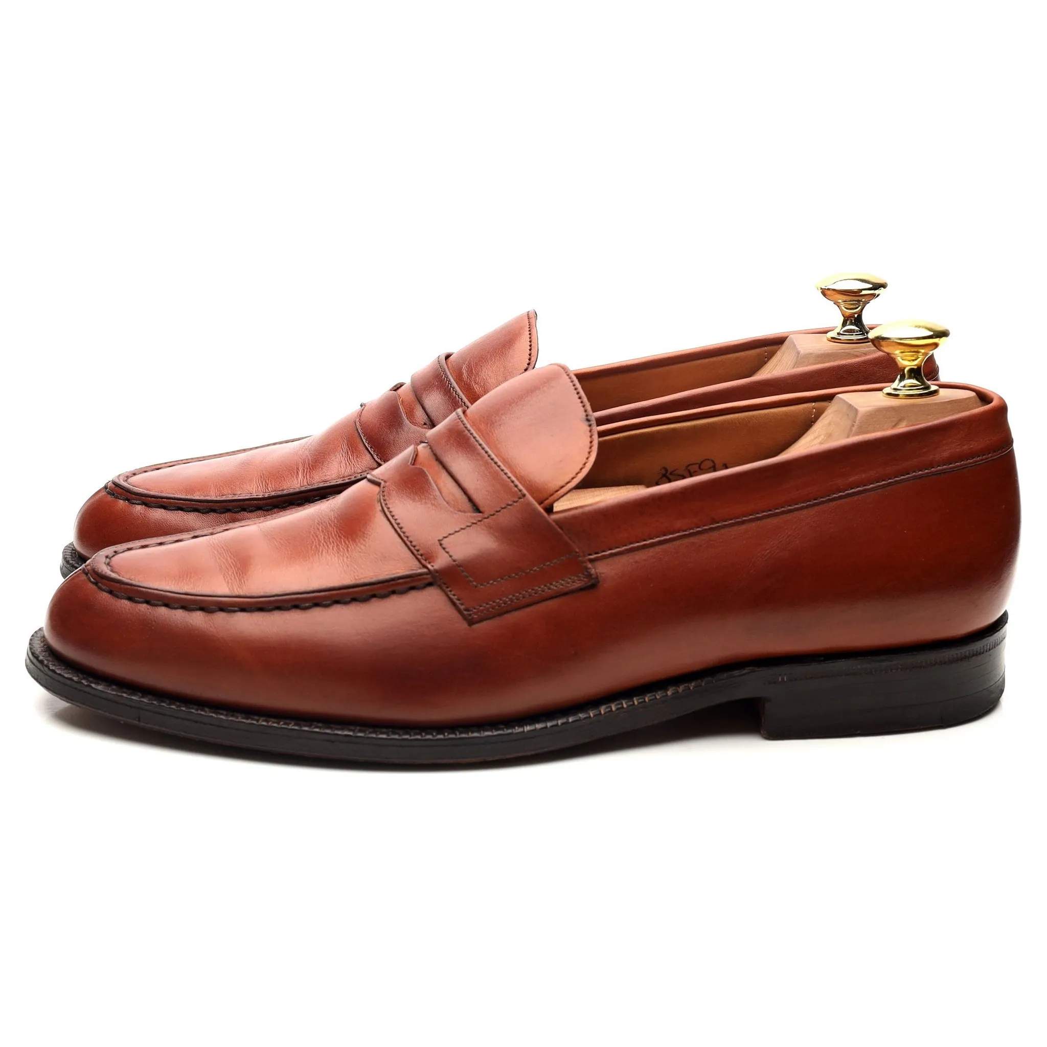 'Darwin' Tan Brown Leather Loafers UK 8.5 F