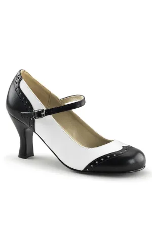 FLAPPER-25 Black White Heels