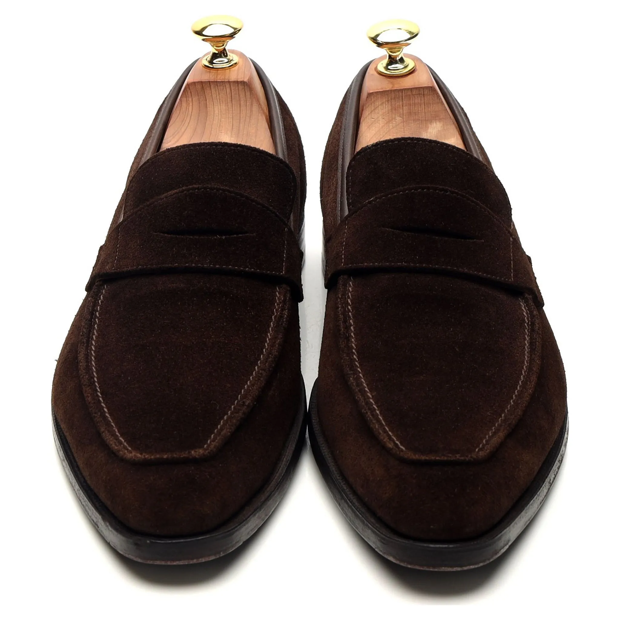 'George' Dark Brown Suede Loafers UK 8 E