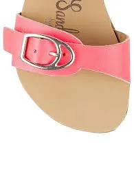 George Neon Pink 2 Strap Buckle Girls Sandals