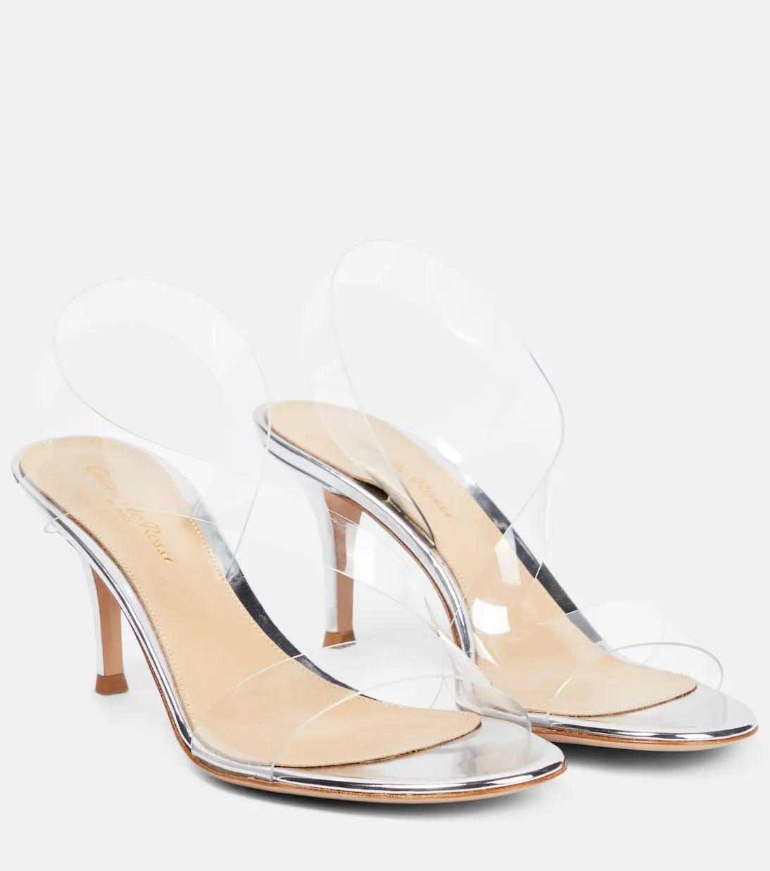 Gianvito Rossi metropolis sandals with plexiglass straps, silver