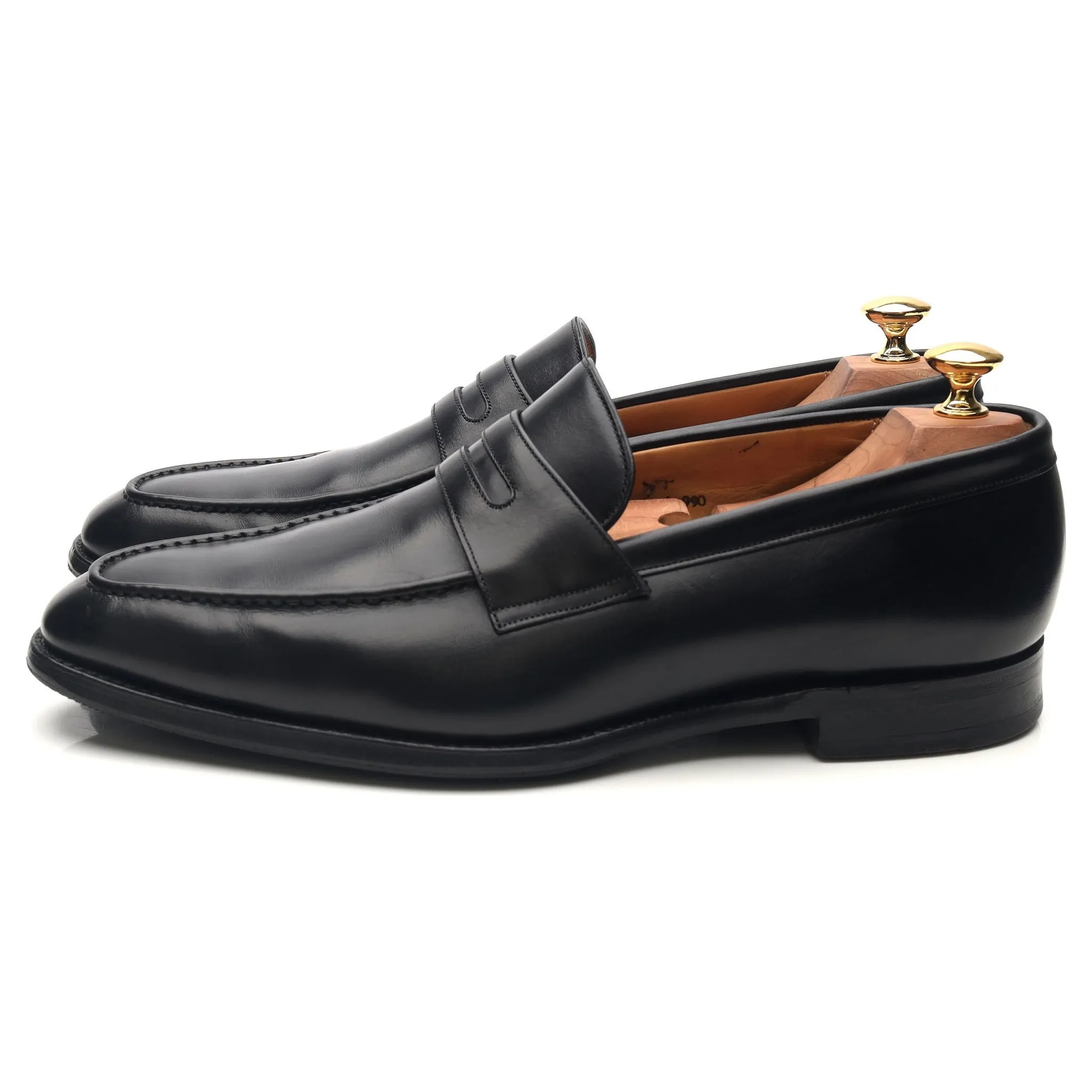 Gieves & Hawkes Black Leather Loafers UK 9.5 F