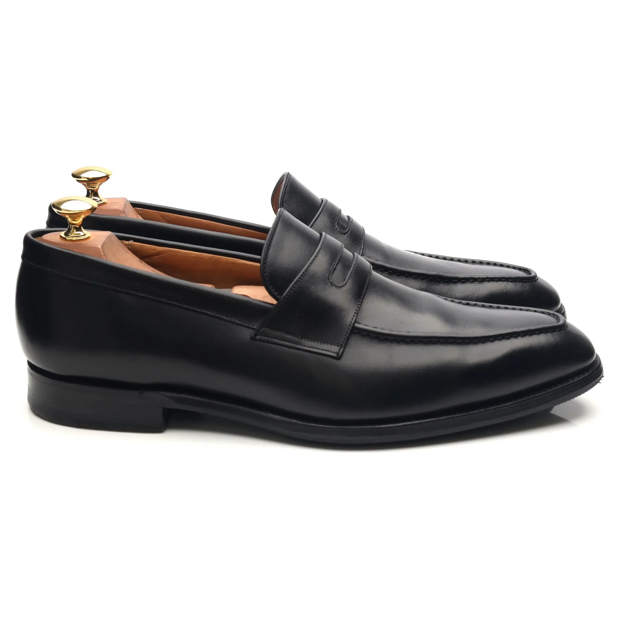 Gieves & Hawkes Black Leather Loafers UK 9.5 F