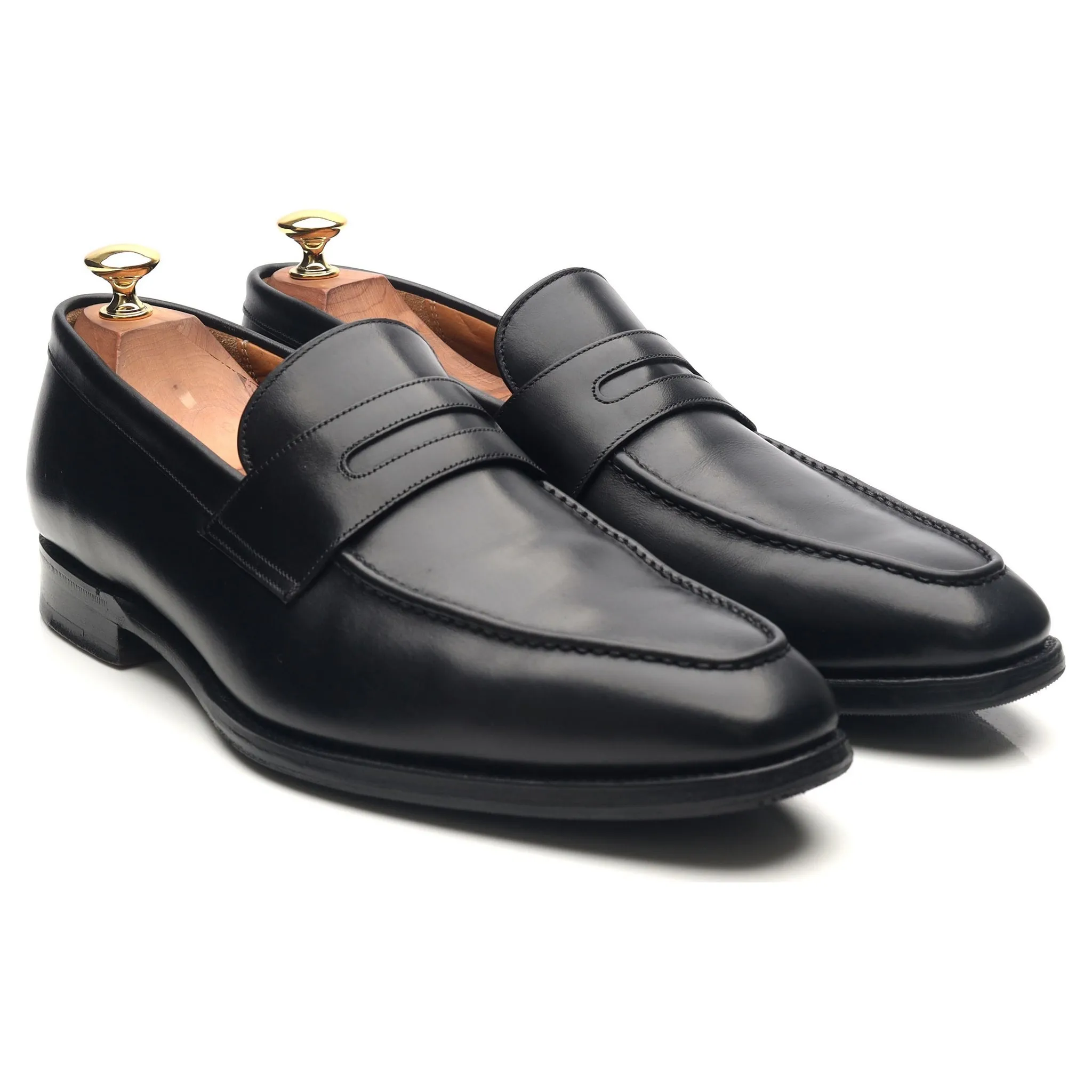 Gieves & Hawkes Black Leather Loafers UK 9.5 F