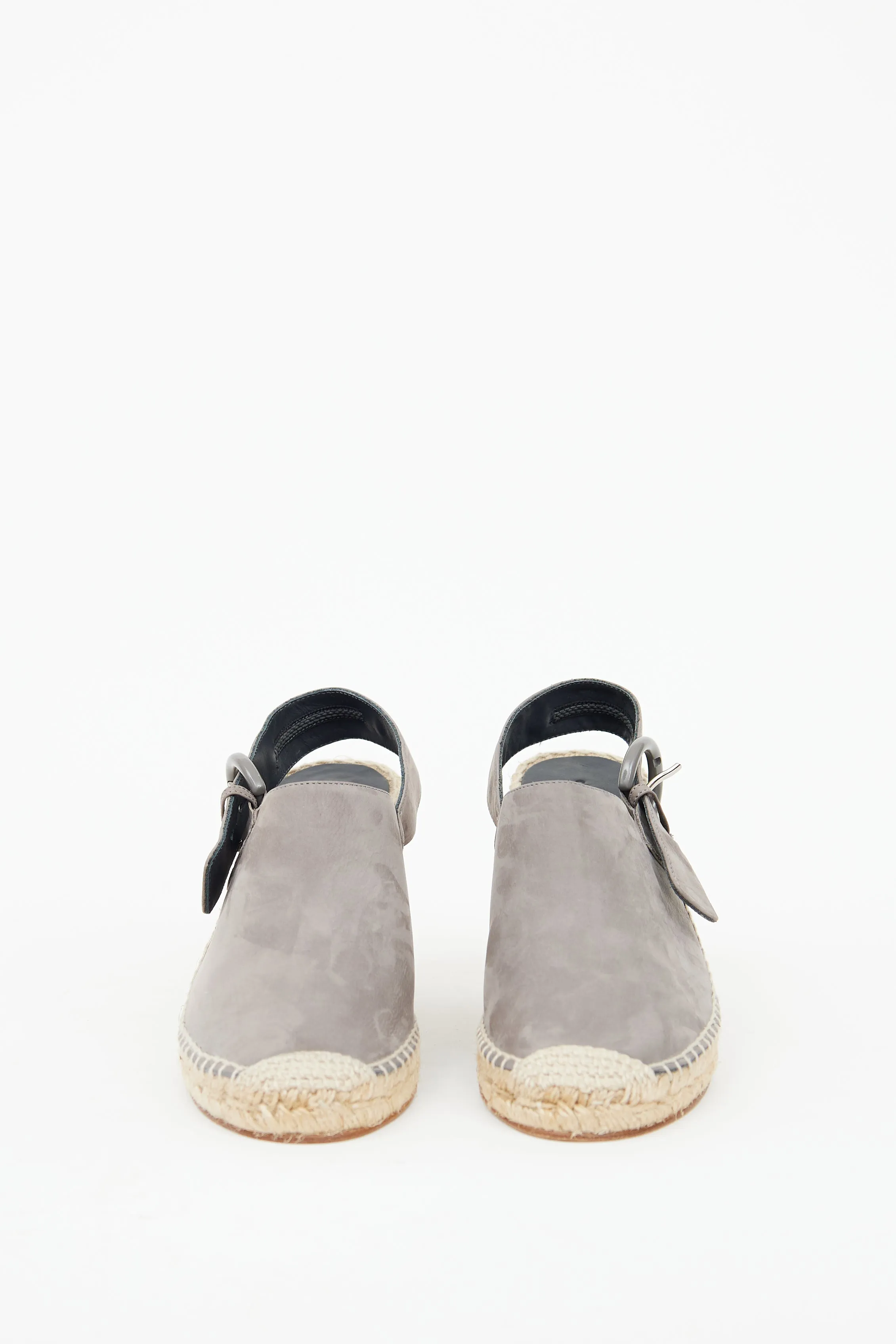 Grey Suede Espadrille Wedge