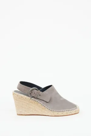 Grey Suede Espadrille Wedge