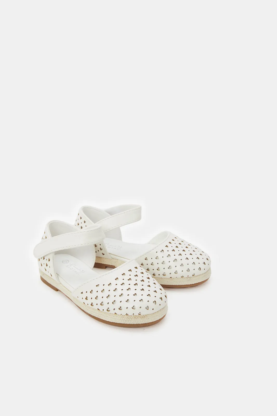 Infant Girls White Textured Espadrilles