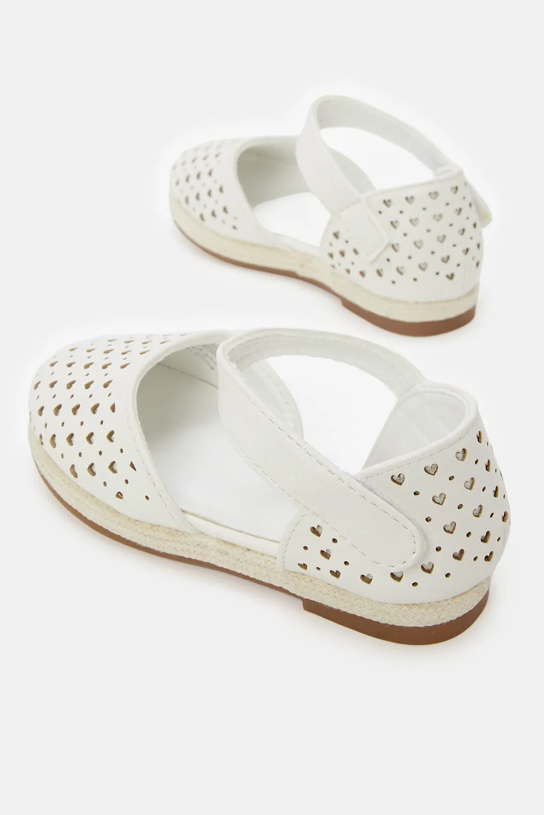 Infant Girls White Textured Espadrilles