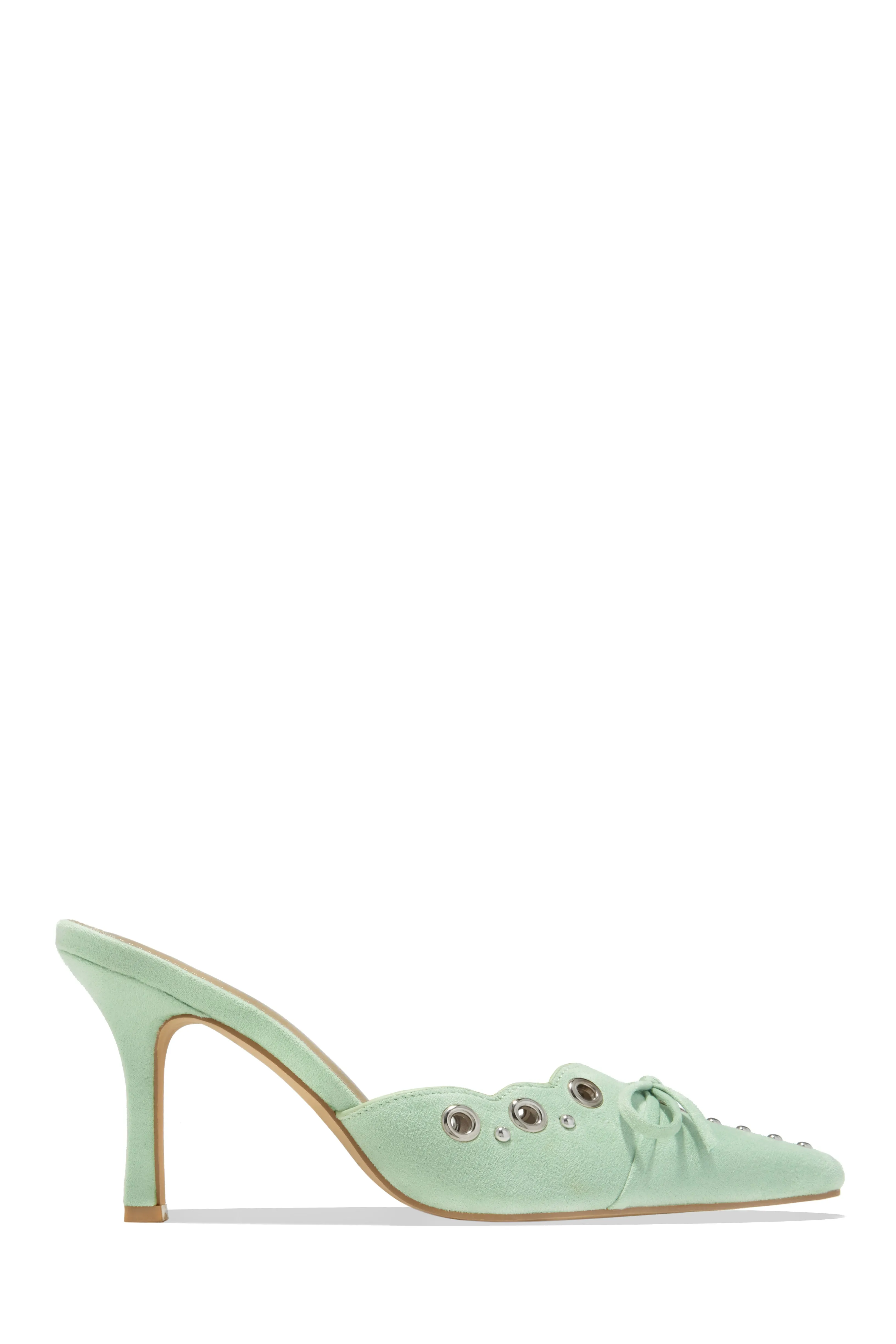 Jasmyn Mid Heel Mule Pumps - Light Pink