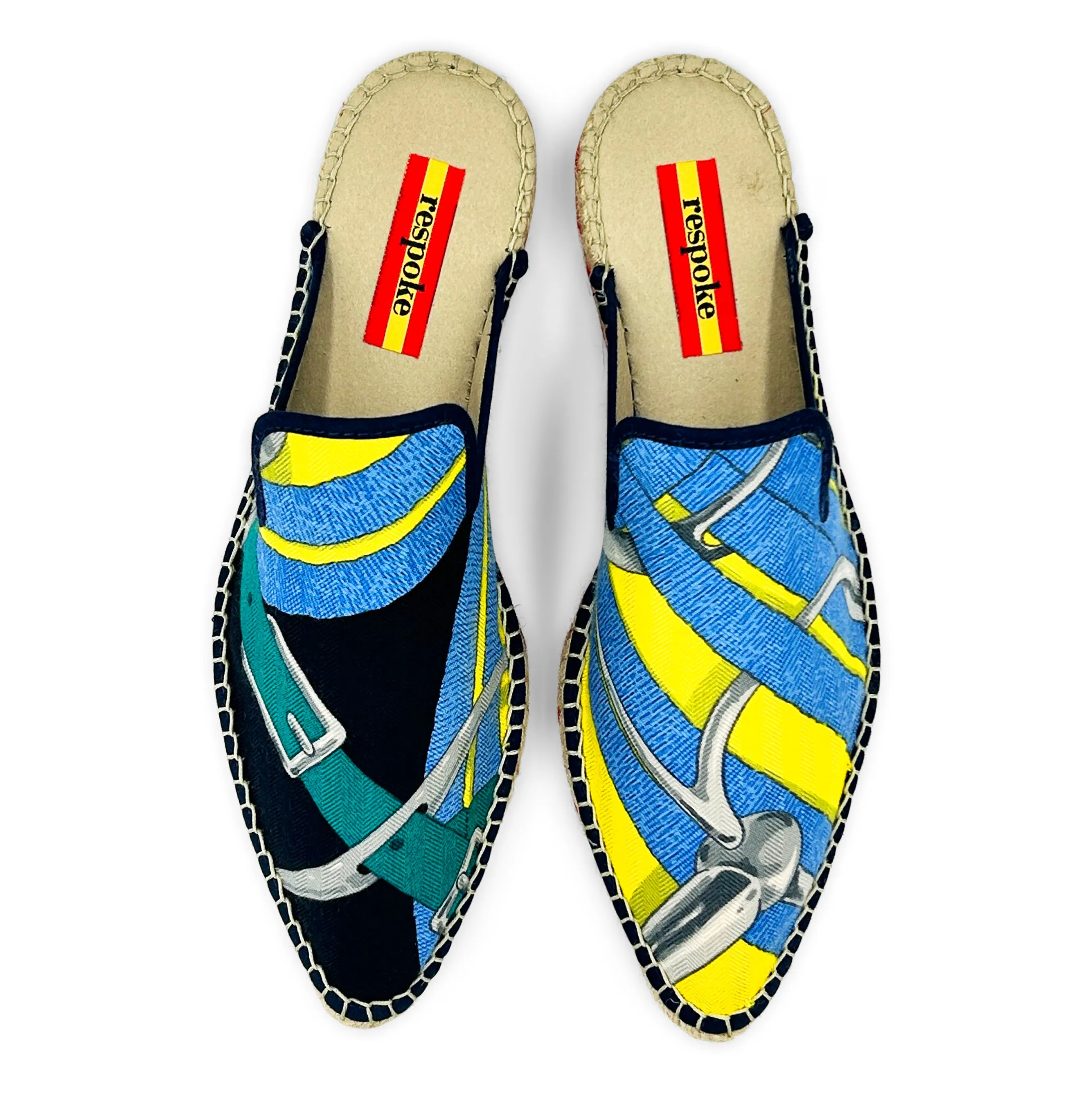 JOUETS Yellow Silk/Cashmere Cocktail Mule Espadrilles