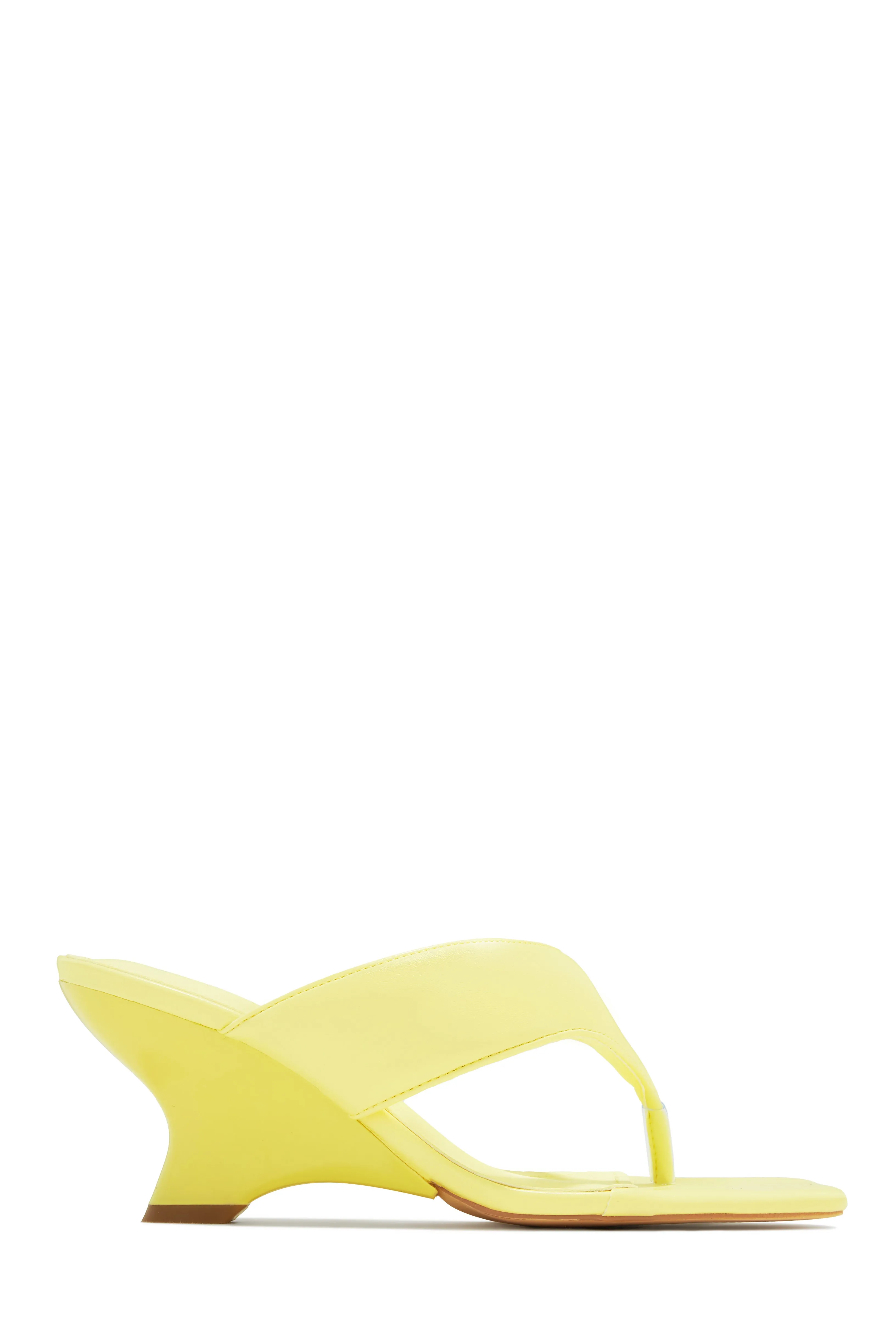 Kaline Thong Strap Mule Heels - Yellow