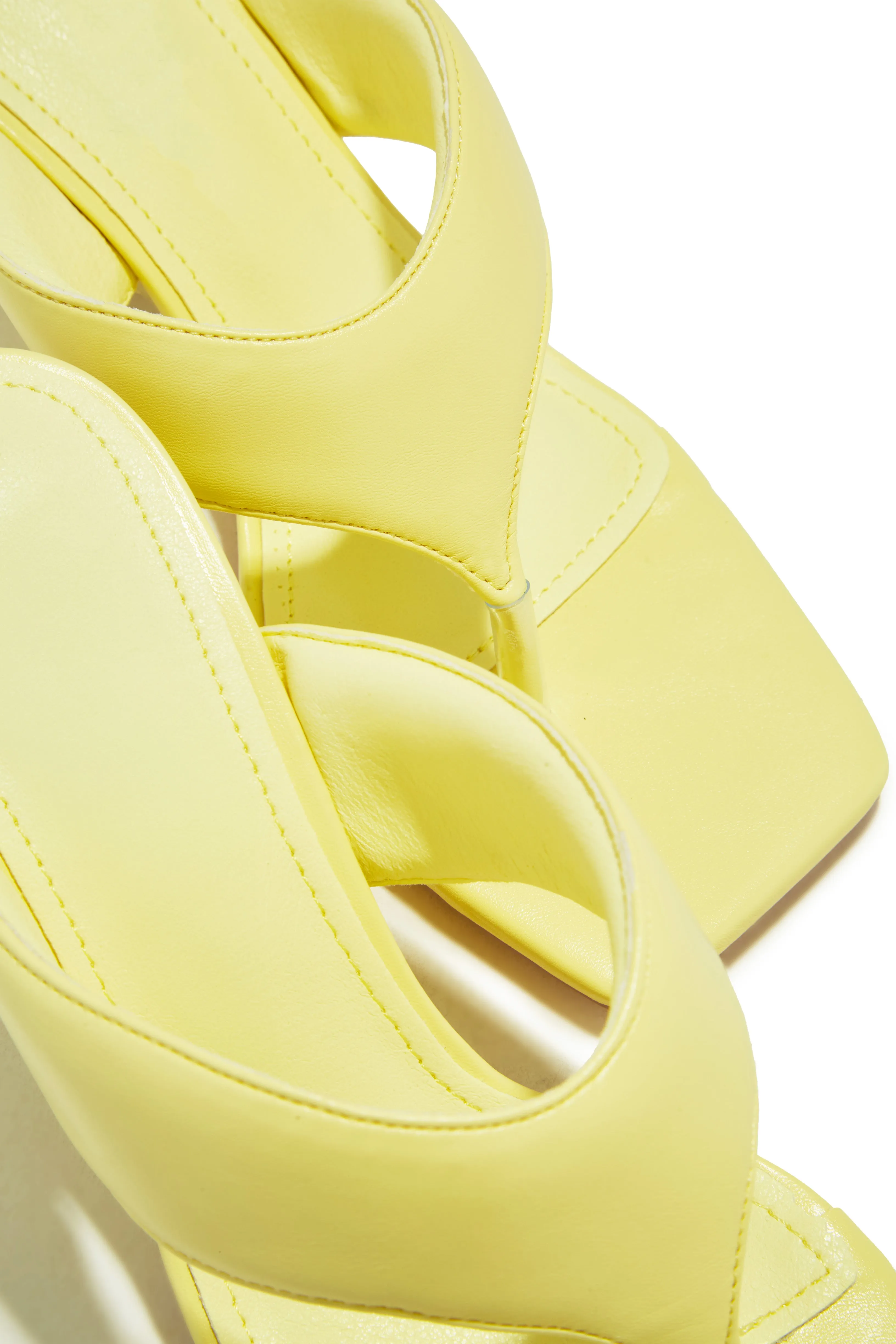 Kaline Thong Strap Mule Heels - Yellow