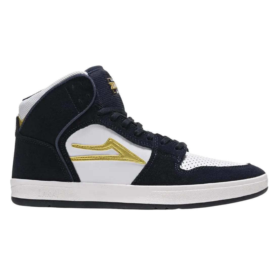 Lakai Telford High Skate Shoes - Navy/White Suede