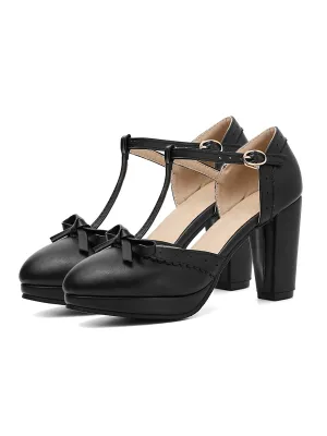 Latest Bow T-Strap High Heels Shoes