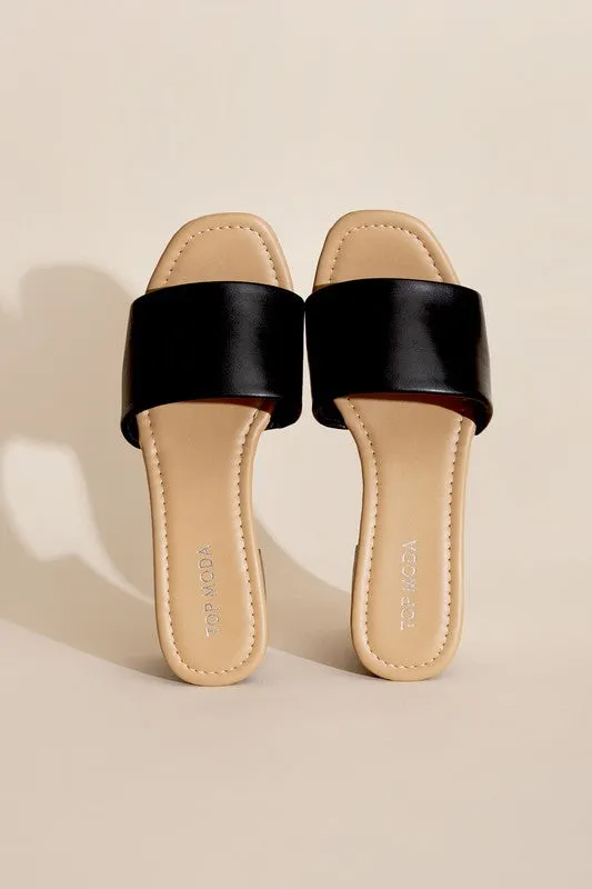 LAUREN-1 Slide Mule Heels