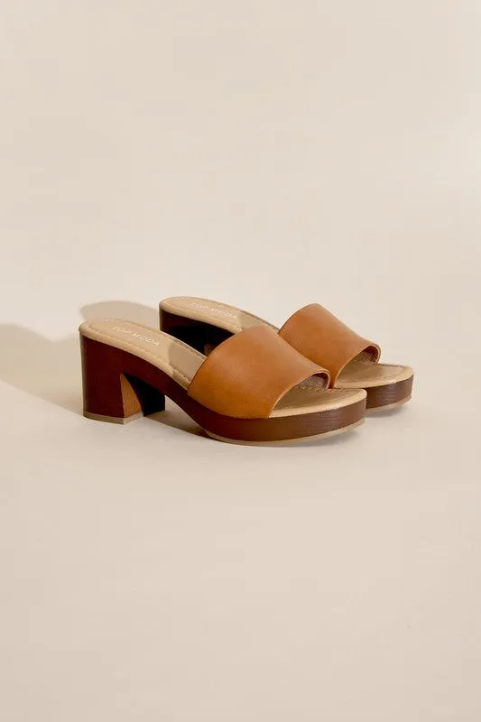 LAUREN-1 Slide Mule Heels