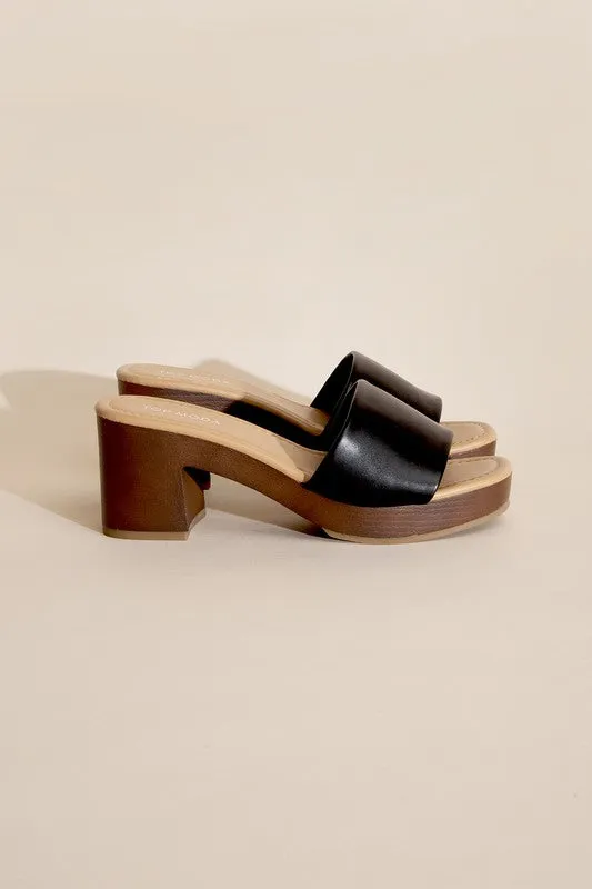 LAUREN-1 Slide Mule Heels