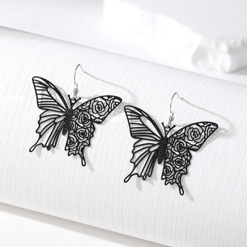 Lightweight Black Butterfly Earrings