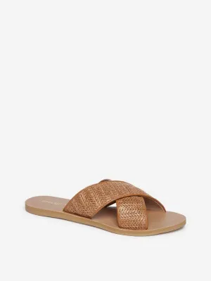 LUNA BLU Tan Criss-Cross Straps