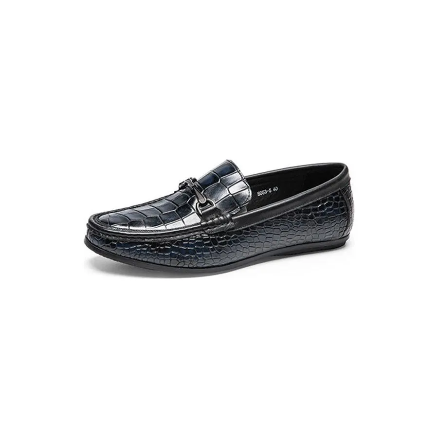 Luxury Alligator Print Leather Penny Loafers