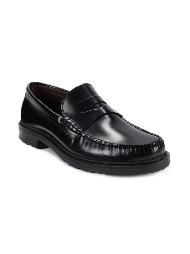 Mello Bruno Magli Leather Penny Loafers, Black